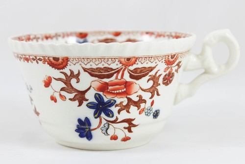 1 + CUPS ANTIQUE COPELAND SPODE CHINA BANG UP 2/4074 BLUE RUST FLORAL GADROON - Picture 10 of 10