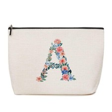 Initial Makeup Bag Monogrammed Travel Toiletry Bag Monogram Cosmetic Bag Birt...