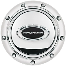 Billet Specialties 32715 Polish Pro-Style w/Black Bil Logo & Rivets Horn Button