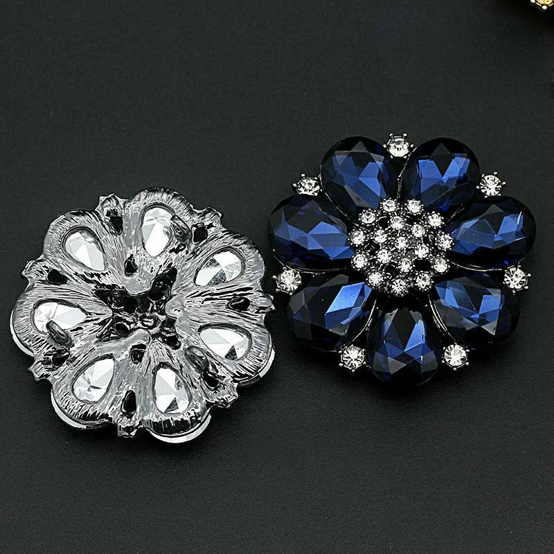 1PC Crystal Diamante Flower Buttons DIY Sewing Fasteners Accessory Shiny Fashion - Image 3 of 4
