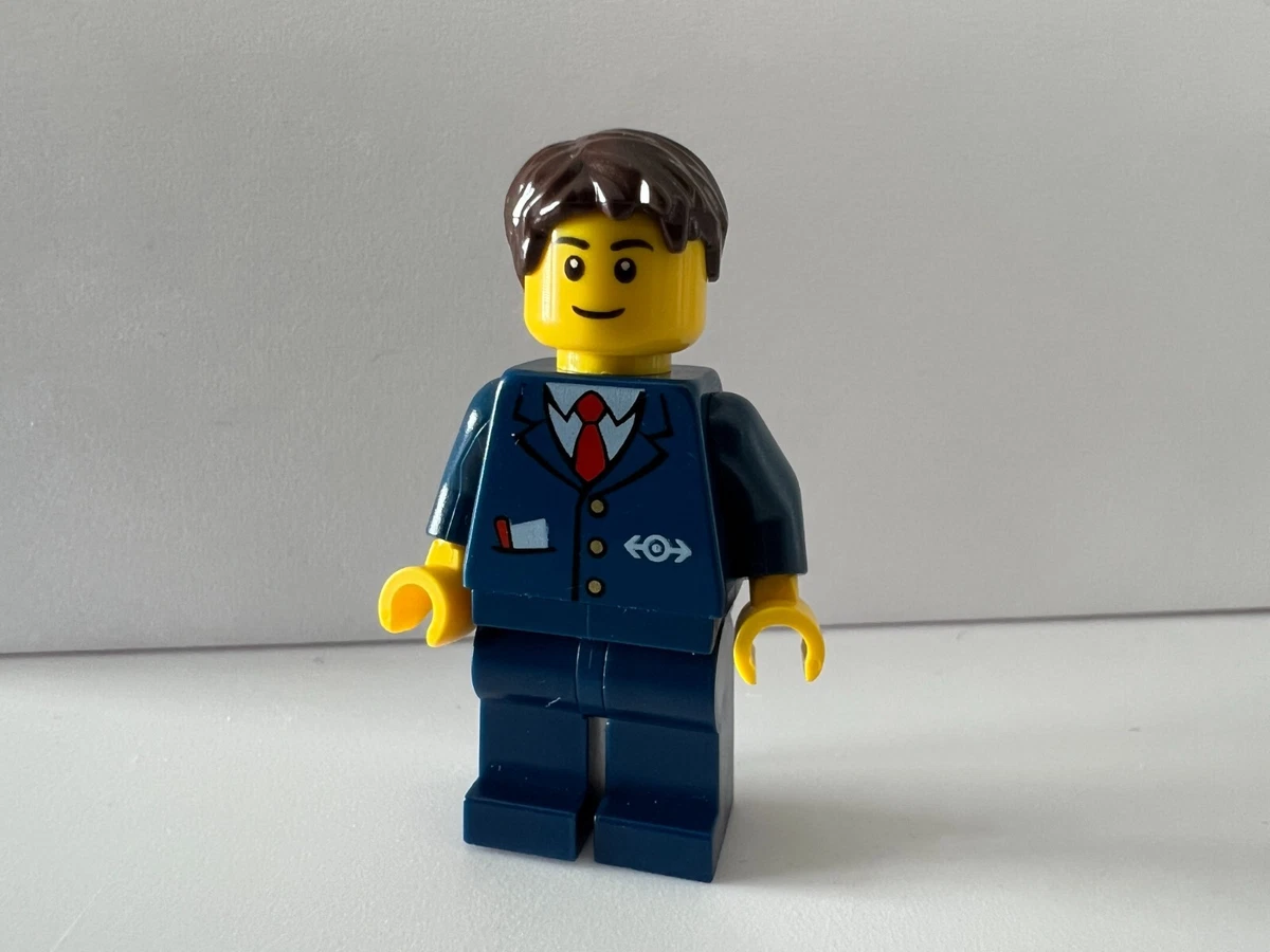 Lego Winter Holiday Train Station Ticket Agent Minifigure Part hol094 10259 1
