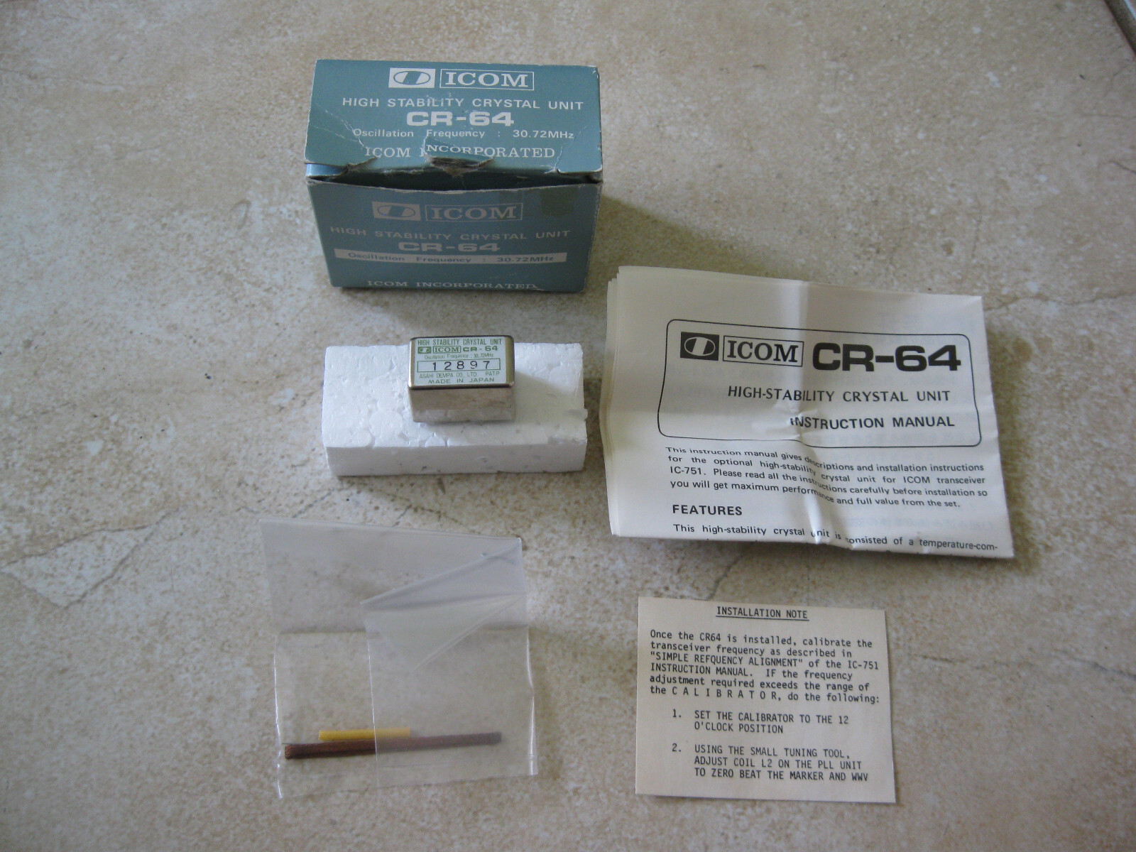 Icom ORIGINAL  CR-64 High Stability crystal unit BRAND NEW in the Box