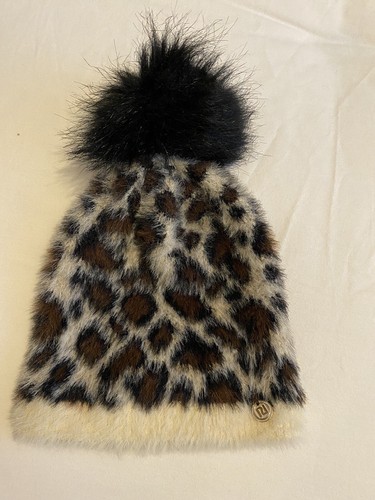 RIVER ISLAND GIRLS LEOPARD BOBBLE HAT 