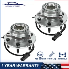 Pair Front Wheel Hub Bearing Assembly w/ABS for Chevy GMC Truck 4X4 4WD 15102294