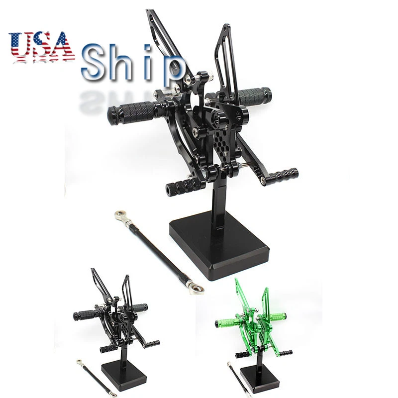 USA Stock Foot Pegs Footrest Rearsets For Suzuki GSXR600 750 1000 SV650/S SV1000 - Image 2 of 4