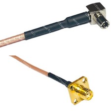 RG316 TS9 ANGLE MALE to SMA FEMALE FLANGE RF Cable Rapid-SHIP LOT