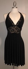 XOXO Collection Black And Lace Halter Little Black Dress Size S NWT