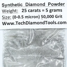TechDiamondTools Diamond Powder 50,000 Grit 0-0.5 Microns, 25 cts = 5 Grams