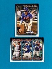 Pete Alonso 2024 Topps Baseball Card Lot Base #20 + League Leaders Insert Mets