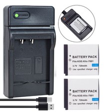 2x Battery Charger for Kodak M1033 M1093 IS V1073 V1233 V1253 V1273 Klic-7001