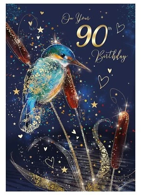 Happy 90th Birthday Card Male Cherry Orchard Kingfisher