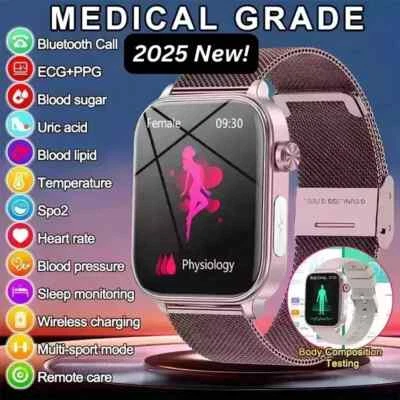 New ECG+PPG Medical Grade Smart Watch Women AMOLED Health Tracker Smartwatches