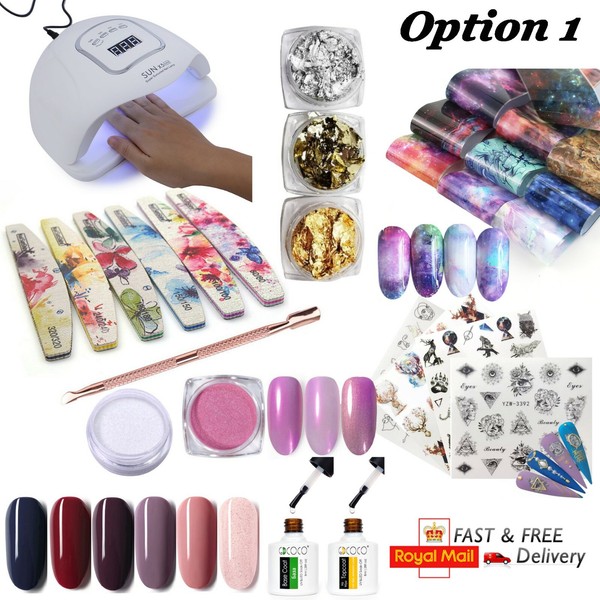 Uv Nail Lamp Set Led Gel Polish Light Dryer Chrome Manicure Professional Acrylic Portalpemilu Com