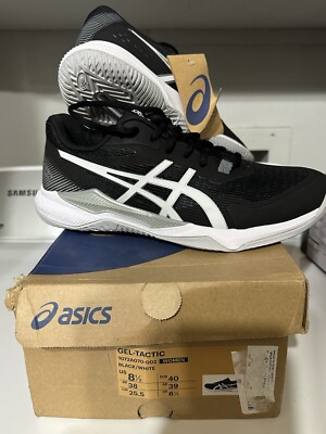 Asics Womens Gel Tactic 1072A070 Black Running Shoes Sneakers Size 8.5