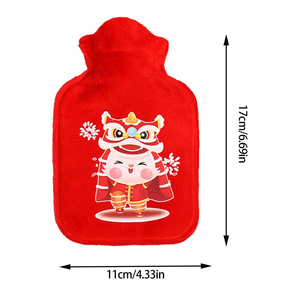 300ml Mini Hot Water Bottle Cover Warm Bag Portable Cute Christmas