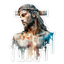 Christianity Jesus Cross, Vinyl Decal Sticker, Indoor Outdoor, 3 Sizes, 9250