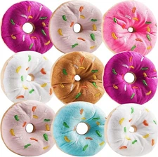 Bedwina Plush Donuts with Sprinkles - Pack of 12 Stuffed Donut Pillows