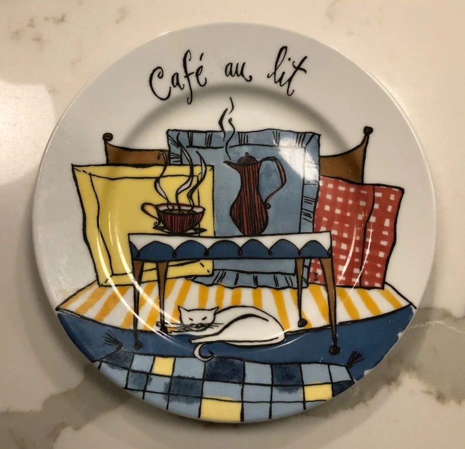 Platos de almuerzo o postre de ensalada de gato francés Pottery Barn 7 3/4 pulgadas - Juego de 3 Foto 4 de 4