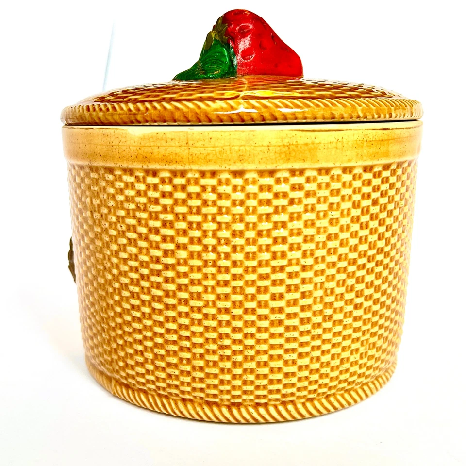 Винтажная банка для печенья ~ большая ~ майолика - Изображение 3 из 4