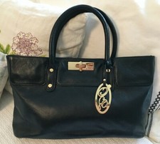 Onna Ehrlich Black Leather Madison Tote Satchel Handbag Purse-new