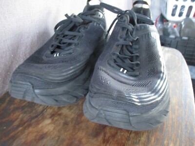 Hoka One One Bondi 6 all black running sneakers trainers 44 10 | eBay