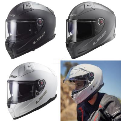 LS2 FF811 Vector II Integralhelm Motorradhelm Fiberglas schwarz weiß grau