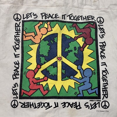 Vintage Let\'s Peace it Together Keith Haring Karen Perez Bag 93 Human-i-Tees Vintage Let main image 3