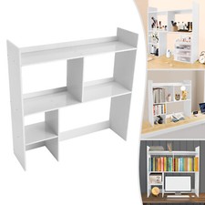 White Modern Desktop Shelf Desktop Display Rack Rectangular Desktop Bookshelf