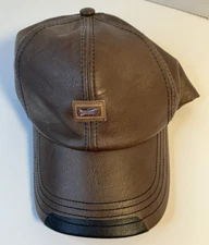 Jamont Men’s Faux Leather Baseball Hat Strap Back Adjustable Light Coffee