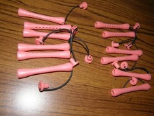 3917 1 Lot: 12 Pieces Perm Rods Coral Medium/Large Rubber Band Closure 3" L