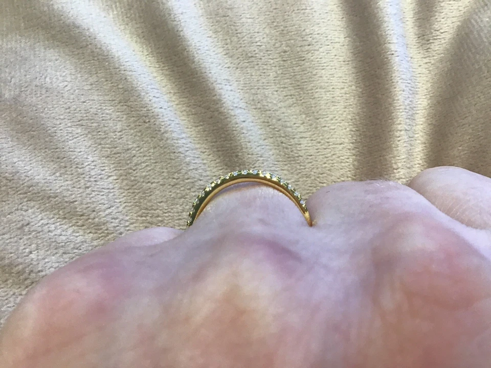 0.4 Carat Lab Created Diamond Half Eternity Ring 9k Gold Plated 925 Size R - Image 3 of 4