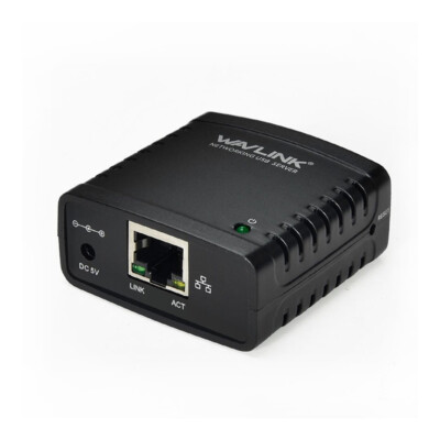 10/100Mbps Ethernet to USB 2.0 Network Print Server LPR LAN Print Server Adapter
