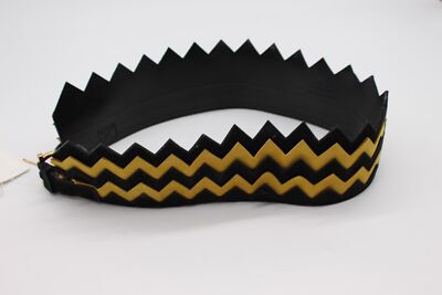 $725 Salvatore Ferragamo Belt - Black/Yellow Suede Leather  display picture 3