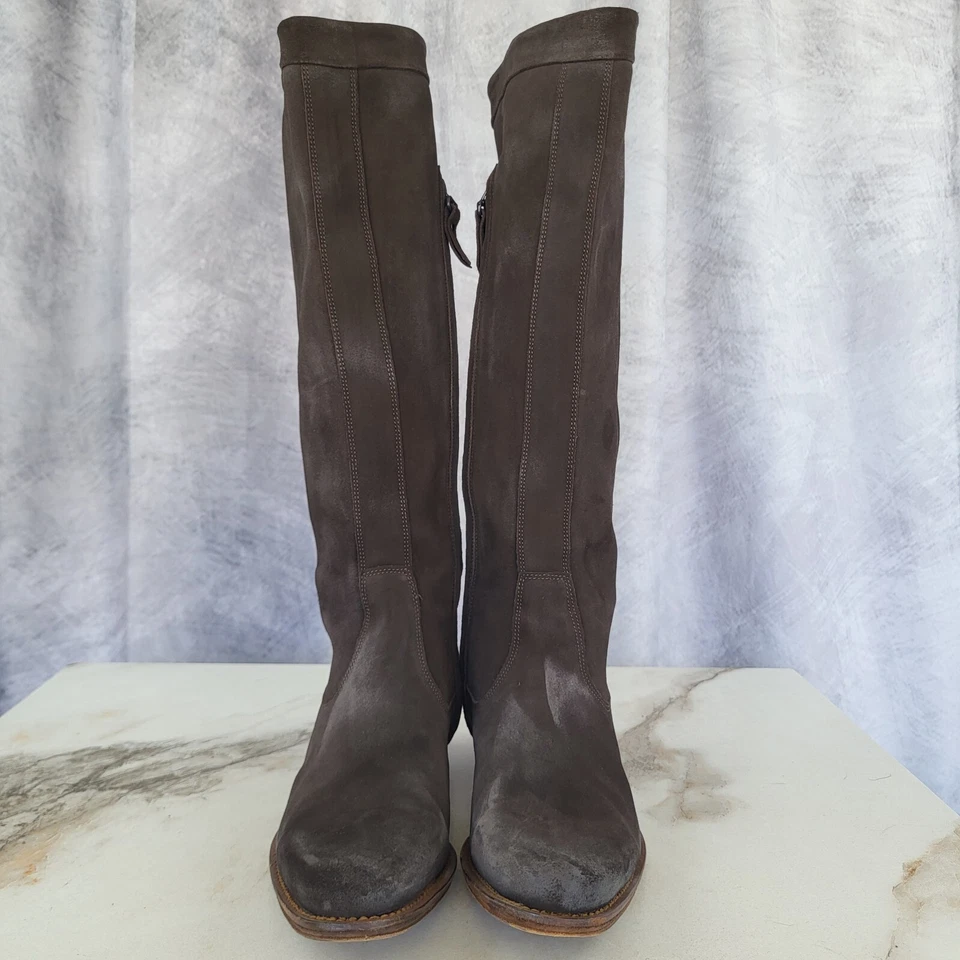 Botas de motociclista de gamuza hasta la rodilla NDC cremallera lateral talla 38 marrón Foto 4 de 4