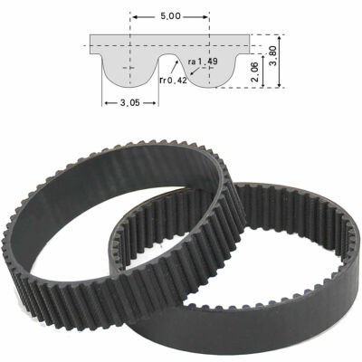 HTD-5M Timing Belt 500mm-595mm Perimeter 15mm-30mm Width Ring Rubber Belt