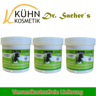 Dr. Sachers Olivenöl Gesichts- und Körpercreme 3 x 250ml Oliven Öl Creme Balsam