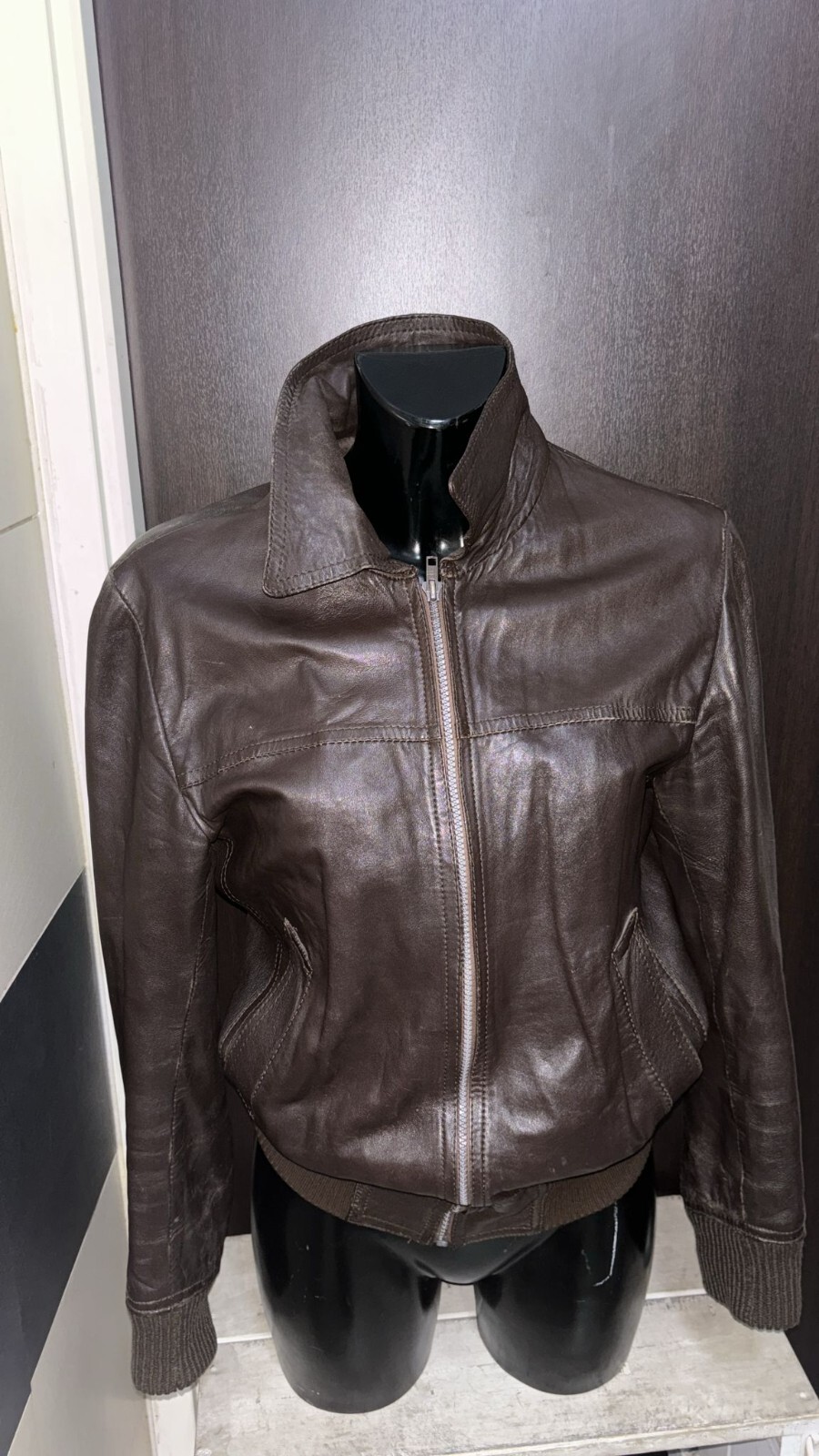 Brown Real Leather Jacket for Women Size 50 - LLD137