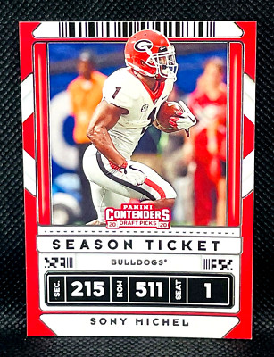 Panini Contenders Draft Picks Football - SONY MICHEL   GEORGIA BULLDOGS
