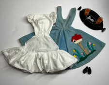 Vintage 1960 Barbie "Friday Date Night" Blue Corduroy Dress #979