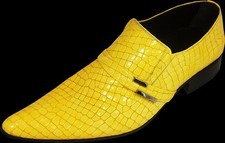 Chelsy - Italian Designer Slipper Crocodile Corn Yellow Handmade 42