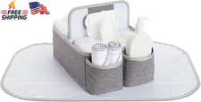 Portable Diaper Caddy Organizer Grey