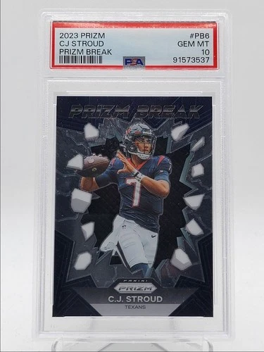 C.J. STROUD 2023-24 PANINI PRIZM BREAK ROOKIE FOOTBALL TEXANS RC PSA 10 Q4320