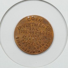 Coin Investments Inc Birmingham MI Coin Dealer Advertising Token