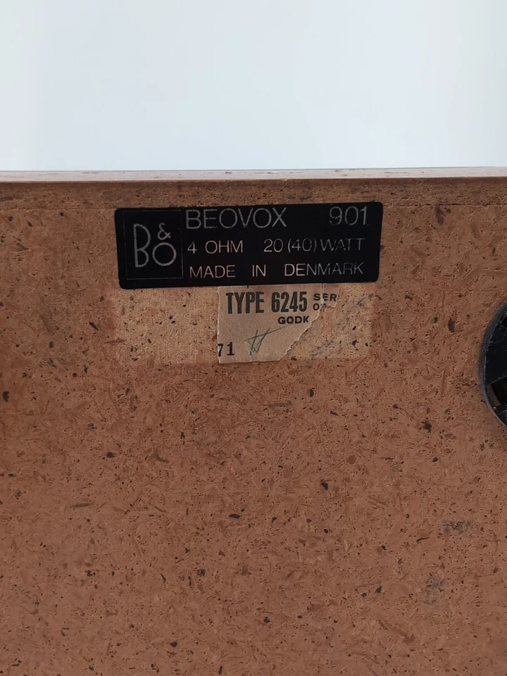 Bang And Olufsen Beovox 901 Speaker Pairs 4 Ohm 20 Watt Wood Vintage  - Image 2 of 4