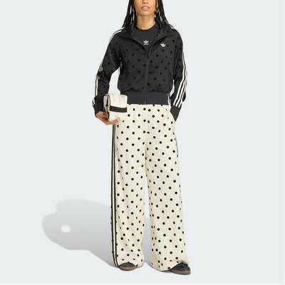 adidas Originals Satin Printed Polka Dot Sports Stand Collar Zip