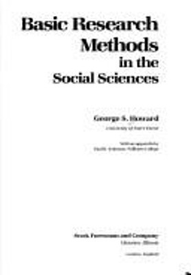 Basic Research Methods in Social Sciences Hardcover George S. How