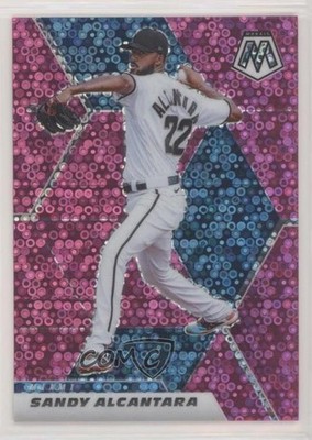 2021 Panini Mosaic Quick Pitch Pink Mosaic Prizm 14/20 Sandy Alcantara #90 b9e
