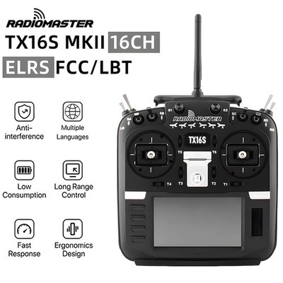 RadioMaster TX16S MKII 16CH RC Transmitter HALL V4.0 Gimbal ELRS LBT FCC TX