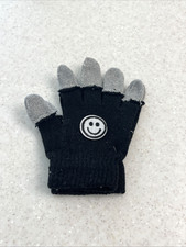 Kids Gloves Unisex Open Fingers Mittens Happy Face Indoor Outdoor Cotton Glove