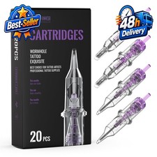 Wormhole Tattoo Cartridge Needles 20pcs Mixed Sizes 3RL 5RL 5RM 7RM